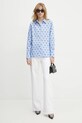 Karl Lagerfeld camasa din bumbac A1W11038 albastru SS25