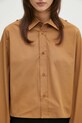 Βαμβακερό πουκάμισο MM6 Maison Margiela καφέ S52DT0044