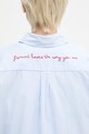 Pamučna košulja Fiorucci Striped Embroidered Drawstring Shirt W02SPTLO170CO01BL02 plava