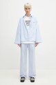 Pamučna košulja Fiorucci Striped Embroidered Drawstring Shirt W02SPTLO170CO01BL02