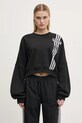 adidas Originals bluză Adibreak Cropped Sweatshirt imprimeu negru JD0189