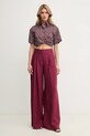 Marella cămașă din bumbac MOCA 2513111042 burgundia SS25