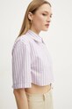 Bavlněná košile Patrizia Pepe fialová 2C1601.A569