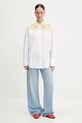 MSGM koszula bawełniana 3842MDE23X.257315 biały SS25