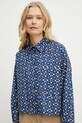 Хлопковая рубашка Weekend Max Mara голубой 2515111112600