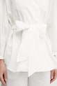 Weekend Max Mara koszula z domieszką jedwabiu 2515111142600 biały