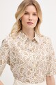 United Colors of Benetton košulja za žene od pamuka bež 5Q6SDQ0AY