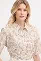 United Colors of Benetton košulja za žene od pamuka bež 5Q6SDQ0AY