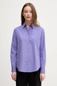 Bavlněná košile United Colors of Benetton fialová 5HAXDQ0AX