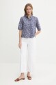 United Colors of Benetton cămașă din bumbac 5Q6SDQ07O bleumarin SS25