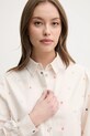 United Colors of Benetton cămașă din bumbac bej 5D51DQ0BF
