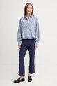 Бавовняна сорочка United Colors of Benetton 5D51DQ0BF блакитний SS25