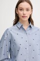 Бавовняна сорочка United Colors of Benetton блакитний 5D51DQ0BF
