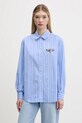 Abbigliamento Desigual camicia in cotone DONT DO IT 25SWCW16 blu
