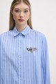 Desigual camicia in cotone DONT DO IT blu 25SWCW16