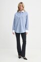 Βαμβακερό πουκάμισο Filippa K 31105.FK μπλε SS25