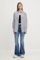 Ľanová košeľa Superdry W4010463A.K55 tmavomodrá SS25