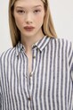 Ľanová košeľa Superdry tmavomodrá W4010463A.K55