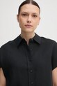 Calvin Klein koszula z domieszką lnu czarny K20K208322