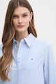 Bombažna srajca Tommy Hilfiger modra WW0WW46111