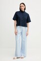 Pamučna košulja Tommy Hilfiger WW0WW44717 mornarsko plava SS25