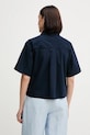 Ρούχα Βαμβακερό πουκάμισο Tommy Hilfiger WW0WW44717 σκούρο μπλε