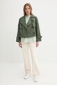 Πουκάμισο από λινό Tommy Hilfiger WW0WW46169 πράσινο SS25
