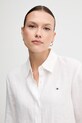 Tommy Hilfiger camicia di lino bianco WW0WW44679