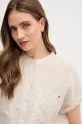 Tommy Hilfiger koszula lniana beżowy WW0WW44715