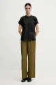 Tommy Hilfiger koszula lniana WW0WW44715 czarny SS25