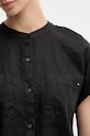 Πουκάμισο από λινό Tommy Hilfiger WW0WW44715 μαύρο