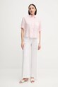 Сорочка з льону Tommy Hilfiger WW0WW44720 рожевий SS25