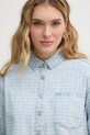 Dkny camicia in cotone blu DJ5W2123
