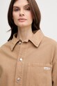 Calvin Klein Jeans kurtka jeansowa z domieszką lnu brązowy J20J225574
