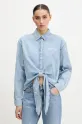 Karl Lagerfeld Jeans camicia in cotone semplice blu A2W11021