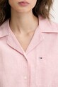 Tommy Jeans cămașă din amestec de in DW0DW20286 roz