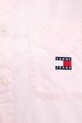 Памучна риза Tommy Jeans DW0DW20289 розов