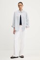 Риза с лен Tommy Jeans DW0DW20292 сив SS25