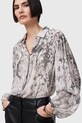 Сорочка з домішкою шовку AllSaints EDDIE W044PC сірий SS25