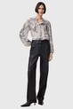 Сорочка з домішкою шовку AllSaints EDDIE W044PC сірий