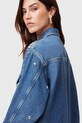 Îmbrăcăminte AllSaints camasa din bumbac denim ALBA W051PC albastru