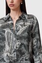 Košeľa s prímesou hodvábu AllSaints LEYLA W042PC sivá SS25