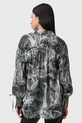 Košeľa s prímesou hodvábu AllSaints LEYLA W042PC sivá