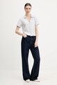 United Colors of Benetton koszula z domieszką lnu 5YPVDQ0BX niebieski SS25