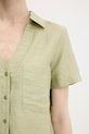 United Colors of Benetton cămașă din amestec de in 5YPVDQ0BX verde