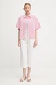 United Colors of Benetton koszula 5SZRDQ0C0 różowy SS25