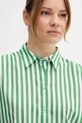 United Colors of Benetton camicia in lino misto verde 58I5DQ08M