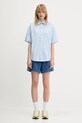 Carhartt WIP cămașă din bumbac S/S Jaxon Shirt I033080.2QBXX albastru