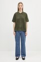 Хлопковая рубашка Carhartt WIP W’ S/S Temple Knit Shirt I034541.667XX зелёный