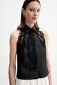 Ermanno Scervino koszula bawełniana czarny D464K606OVZ